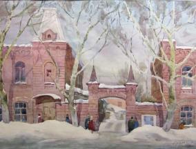 Югаткин А.А. Старый Барнаул. 1979. Бумага, акварель. 49 х 72. Государственный художественный музей Алтайского края