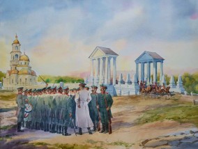 Ильдар Сафин  "После бала на Арском поле". Акварель с выставки «Лев Толстой. Казанская хронология»