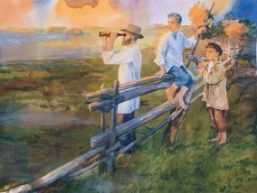 Ильдар Сафин  "Пожар в Казани". Акварель с выставки «Лев Толстой. Казанская хронология»