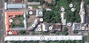 Схема основого комплекса зданий на Васильевском острове.