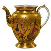 Чайник яйцевидный с крышкой. Из сервиза с изображением китайцев