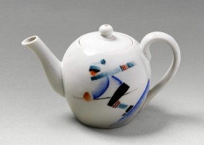 Чайник с крышкой с изображением лыжника