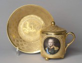Бокал с крышкой и блюдцем с портретами графа В. В. Орлова-Денисова и императора Александра I