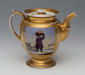 Чайник с крышкой с изображением продавца рыбы