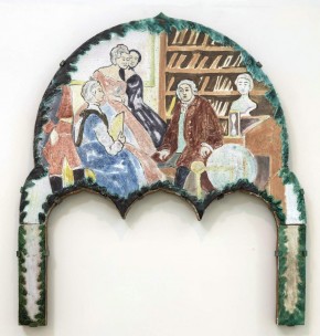 Декоративное панно «Ломоносов показывает Екатерине II электрическую машину»