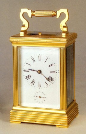 Часы дорожные бронзовые, золоченые