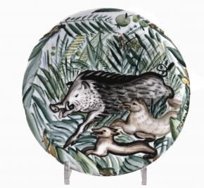 Тарелка из серии "Охота": травля кабана