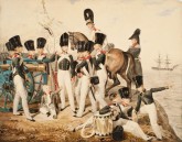 Наследник цесаревич Александр Николаевич с кадетами на берегу Финского залива в Петергофе