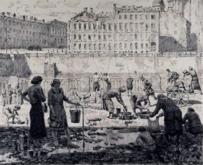 Ленинград. На набережной Фонтанки в августе 1942