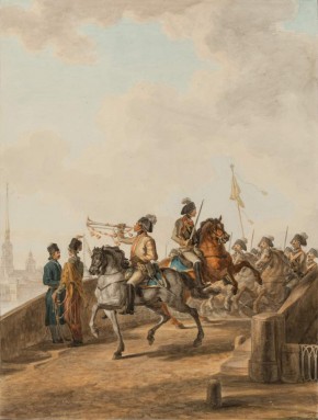 Кавалерийский отряд на набережной Невы (Триумф Потемкина в Санкт-Петербурге)