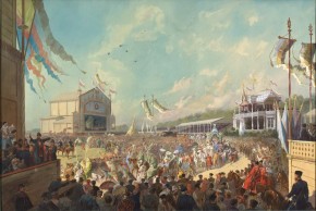 Шествие ряженых на Ходынском поле во время коронования императора Александра III