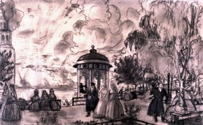 Общественный сад на высоком берегу Волги (Гулянье на берегу Волги)