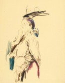 Стоящая женщина. Женское лицо