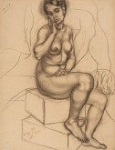 Сидящая обнаженная женщина (Сидящая натурщица)