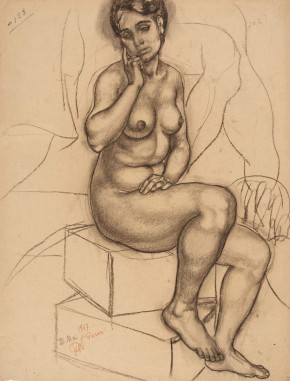 Сидящая обнаженная женщина (Сидящая натурщица)