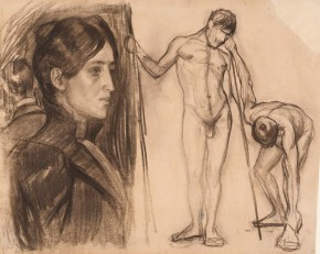 Женский портрет. Два натурщика