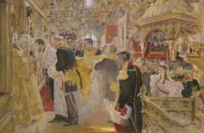 Миропомазание Николая II в Успенском соборе