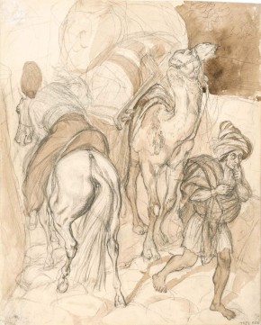 Всадник, сторонящийся от верблюда с поклажей (Уличная сцена в Константинополе)