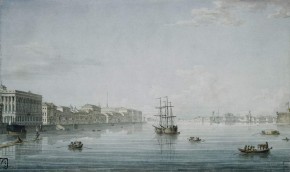 Петербург. Нева. Вид от Троицкого моста на Биржу