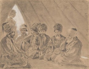 Группа кавказцев в шатре