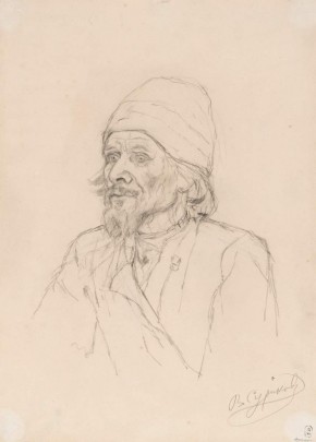 Голова мужчины в скуфье