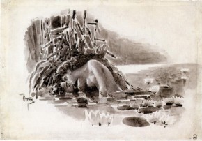 Русалка и витязь («Но к страстным лобзаньям, Не знаю зачем, / Остается он хладен и нем…»)