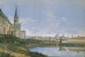 Москва. Вид от Троицких ворот на Кутафью башню и дом Пашкова