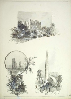 Дворец принца Гуссейна-паши в Гизе. Колосс Мемнона. Карнак