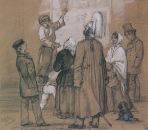 У окна магазина