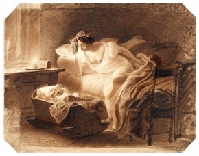 Мать, просыпающаяся от плача ребенка