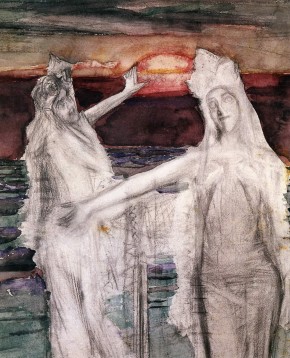 Две морские царевны. Надежда Забела-Врубель в роли морской царевны Волховы в опере Н. А. Римского-Корсакова «Садко»