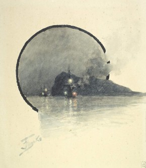 Ночью на реке Ян-тзе-кианге (гора «Петушиная голова»)