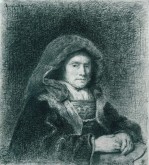 Портрет старушки с очками в руках