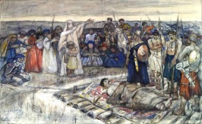 Княгиня Ольга встречает тело князя Игоря