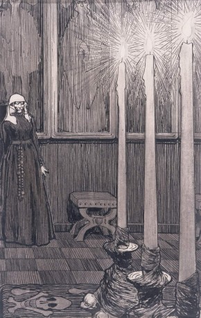 Иллюстрация к книге Е. В. Балобановой «Легенды о старинных замках Бретани». Сросшиеся деревья