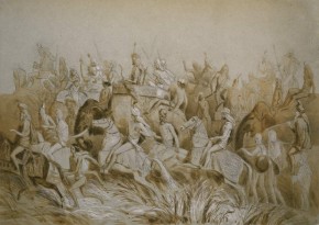 Король Пенджаба Шер Сингх, отправляющийся со своей свитой на охоту в окрестностях Лахора