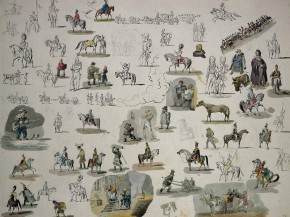 Зарисовки военных и бытовых групп