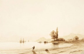 Вид на скалистый берег со стороны моря