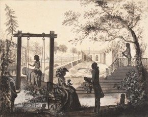 Семейство бригадира графа П. А. Толстого в саду