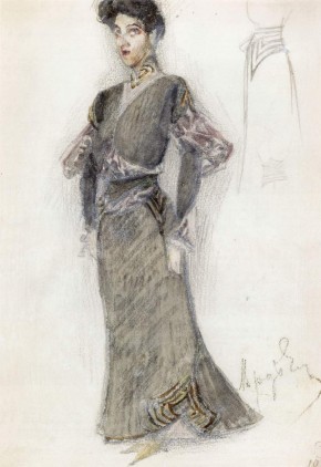 Эскиз концертного платья для Надежды Забелы-Врубель