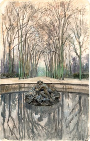 Версаль. Фонтан Бахуса зимой