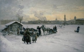 У водопоя на Неве зимой