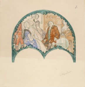 Ломоносов показывает электрическую машину Екатерине II