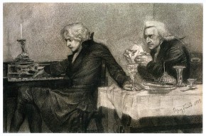 Сальери всыпает яд в бокал Моцарта (Сцена II)