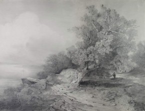 Старый дуб на берегу