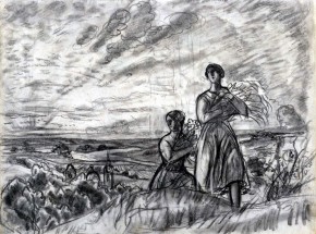 Летний пейзаж с женскими фигурами