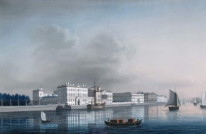 Вид Дворцовой набережной у Летнего сада