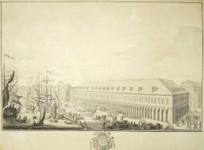 Вид Биржи и Гостиного двора вверх по Малой Неве