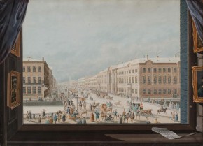 Вид из окна на Невский проспект в С.-Петербурге