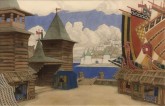 Пристань. Эскиз декорации к опере Н.А.Римского-Корсакова «Садко»